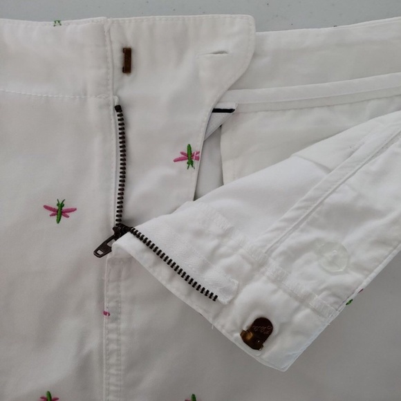 EUC Rare White label Lilly Pulitzer Vintage dragonfly skirt, white w/pink&green - Picture 5 of 11